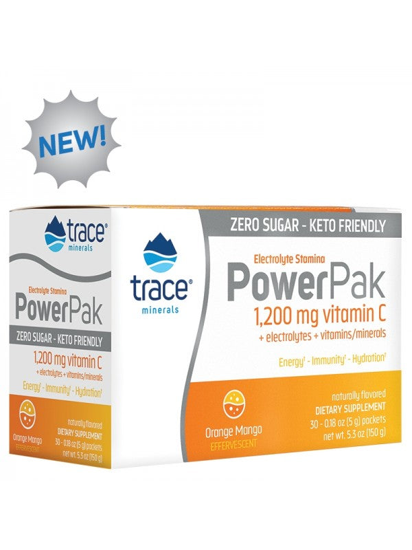 Electrolyte Stamina Power Pak Sugar Free Non-GMO Orange Mango 30 sachets - Organax Ltd