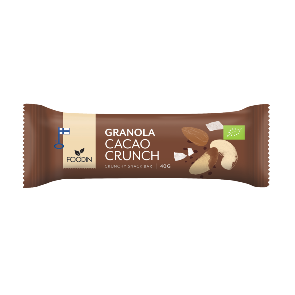 Granola Bar Cacao Crunch Organic 40G 12PK - Organax Ltd