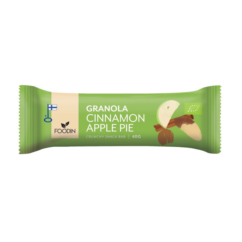 Granola Bar Cinnamon Apple Pie Organic 40G Single - Organax Ltd