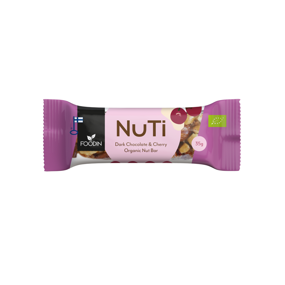 NUTI Dark chocolate & Cherry 35g Single - Organax Ltd