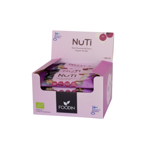 NUTI Dark chocolate & Cherry 35g Single - Organax Ltd