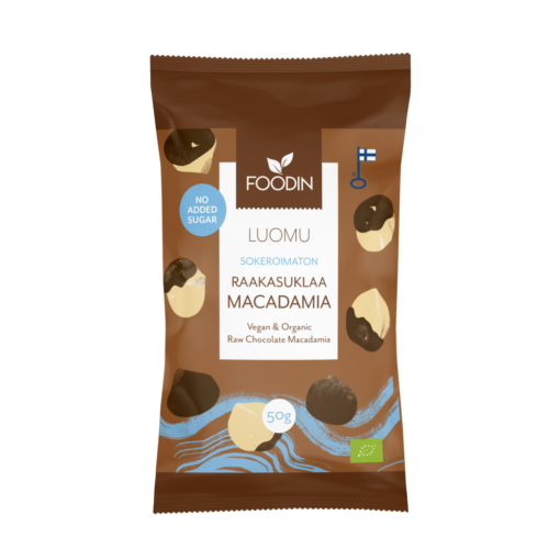 Raw Chocolate Macadamia, No Added Sugar, Organic, 50g - Organax Ltd