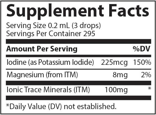 Liquid Ionic Iodine from Potassium Iodide - 225mcg 59ml - Organax Ltd