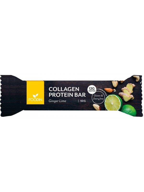Ginger Lime Collagen Protein Bar 50g - Organax Ltd